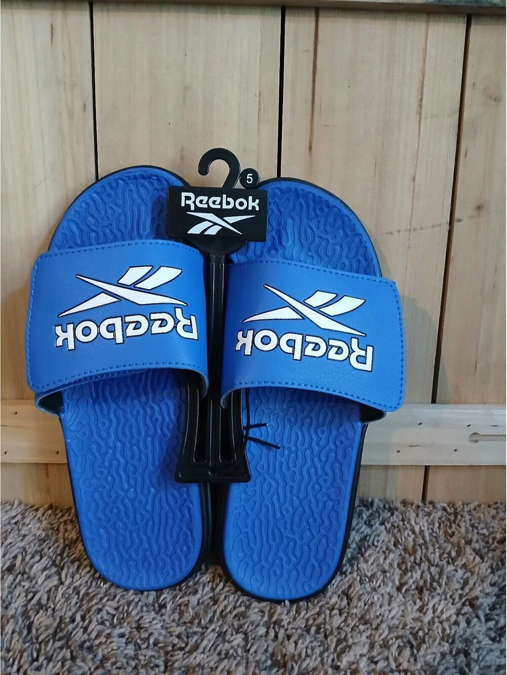 Reebok Blue Adjustable Strap Slide Sandals Size 5